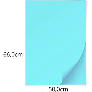 Papel Cartolina Azul Escolar 50X66CM 140G - Pacote com 100  1