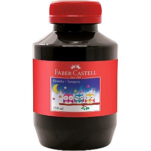Tinta Guache 250ML Preto - Pacote com 6