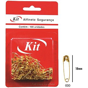 Alfinete Segurança N.000 Dourado Cartela  com 100
