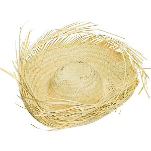 Chapéu Junino Desfiado Natural - Pacote com 6 Unidades