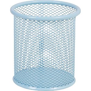 PORTA-CANETAS Aramado Redondo Azul Paste para Mesa Escritório