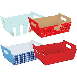 Cesta de Papel Decorada TAM M 22X15X9CM. PCT com 10