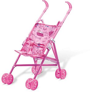Carrinho de Boneca Grande Solapa Rosa