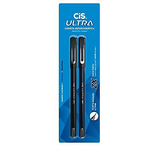 Caneta Esferográfica CIS ULTRA 0.7MM AZ/PT BL com 02