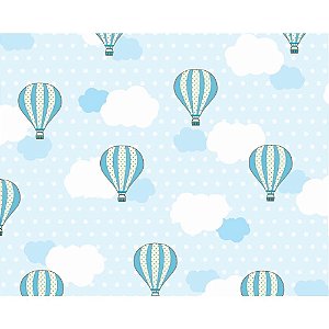 Papel de Parede Plástico Adesivo 45CMX15M Baloes Azul