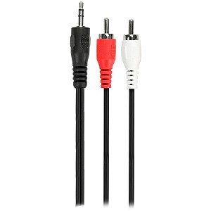 Cabo de áudio P2 ESTÉREO+2 RCA Macho 1.8M