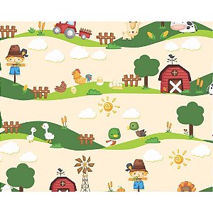 Papel de Parede Plástico Adesivo 45CM X 15M FARM