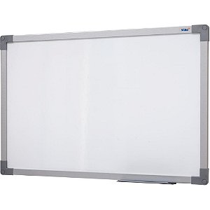 Quadro Branco Moldura Madeira 90X60CM UV MDF SOFT Prata PCT com 02