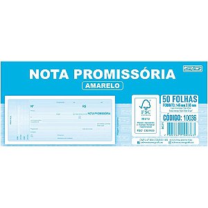 Impresso Talão Nota Promissória Mini 50F 65X145MM PCT com 20