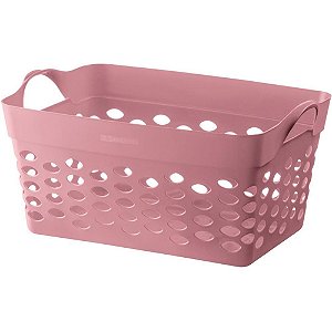 Cesta Organizadora Retangular Rosa 22L.
