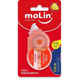 Cola em Fita Molin 8 MM X 8 M COR Pasteis Sortido - Molin