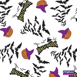 TNT Estampado Halloween Fundo Branco 1,40M X 25M - 40G/M²