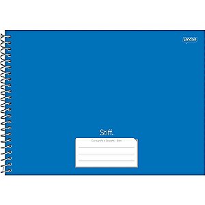 Caderno 01X1 Capa Dura STIFF SLIM 48 Folhas Azul PCT com 10