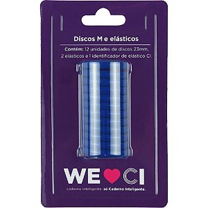 Caderno Inteligente Discos Grande 31MM com 12 Discos + Elástico Azul Royal