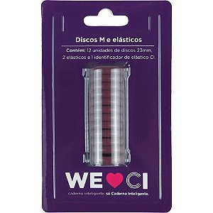 Caderno Inteligente Discos Médio 23MM com 12 Discos e Elástico Bordô