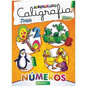 Livro Pedagógico Caligrafia N.3 Números 24 Páginas 20X27CM C/ 05