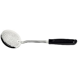 Utensílio Doméstico Escumadeira INOX Cabo Preto