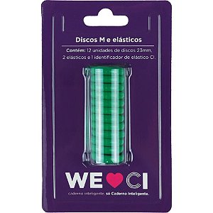 Caderno Inteligente Discos Médio 23MM com 12 Discos + Elástico Verde Floresta