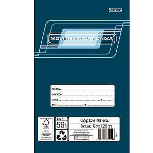 Livro Movimento Caixa 1/4 100 Folhas - Pacote com 10 Unidades
