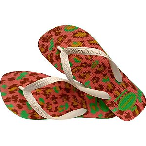Chinelo Havaianas Feminino TOP Animals 37/8 Verde Folha