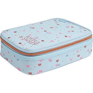 Estojo Tecido Academie BOX GD Coração Azul