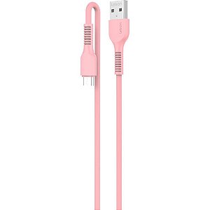 Cabo USB Letron Micro USB 2.4A 1M Rosa