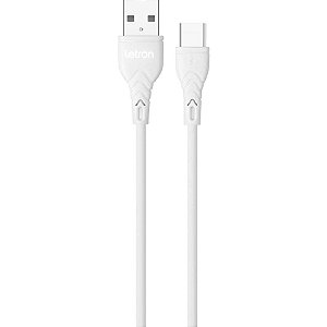Cabo USB Letron Tipo C 2.4A 1M Branco Carregamento Rápido