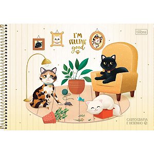 Caderno de Desenho UNIV Capa Dura Purrfect CATS 80 Folhas