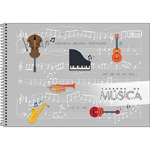 Caderno de Música Espiral Capa Dura 80 Folhas 205X149MM