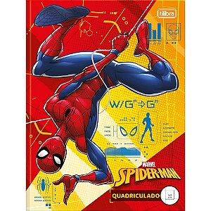 Caderno Quadriculado Universitário SPIDER-MAN 40 Folhas Brochura 1X1CM