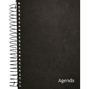 Agenda Permanente Espiral Capa Dura Preta 160 Folhas