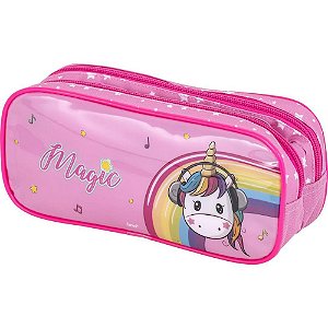 Estojo PVC Magic Rosa Duplo