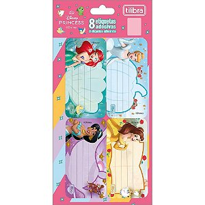 Etiqueta Escolar Decorada Princesas - 8 Etiquetas 100X208MM