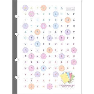 Bloco para Fichário Colegial HAPPY Colors 80 Folhas