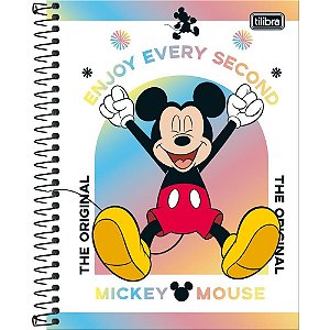 Caderno 01X1 Capa Dura Colegial Mickey 80 Folhas
