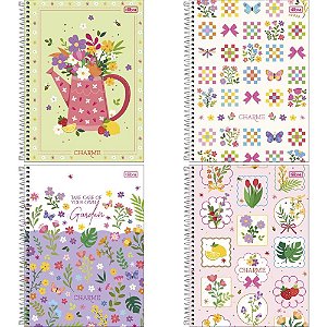 Caderno Espiral Capa Dura Charme 10X1 - 160 Folhas
