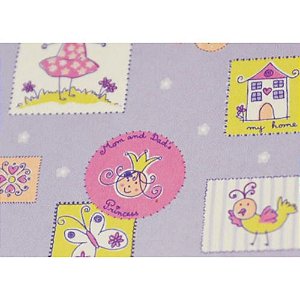 Papel de Parede Plástico Adesivo 45CM X 10M Infantil Menina Lilás