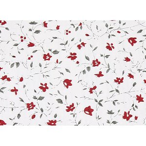 Papel de Parede Plástico Adesivo 45CMX10M Floral Vermelho