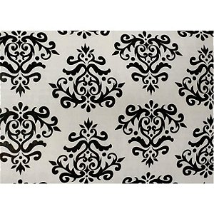 Papel de Parede Plástico Adesivo 45CMX10M Arabesco Preto