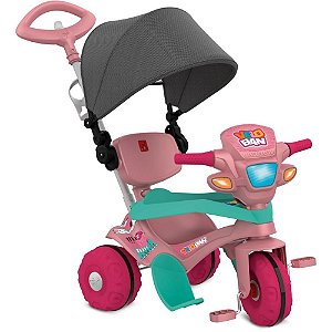 Triciclo Veloban com Capota Passeio Pedal Rosa