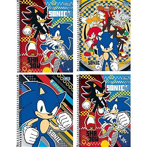 Caderno Espiral 1/4 Capa Dura Sonic 80 FLS. PCT. C/04