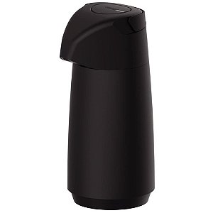 Garrafa Térmica Pressão Exata Ampola Vidro Preta 1L