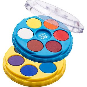 Aquarela Escolar Color JOY Estojo Empilhável 12 Cores - Pacote com 12