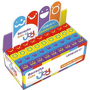 Borracha Decorada Color JOY Cubo Decorado 4CORES  CX.C/32