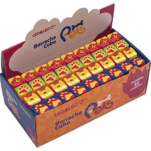Borracha Decorada PETS Cubo Decorado 4CORES  CX.C/32