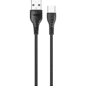 Cabo USB Letron Tipo C 2.4A 1 Metro Preto