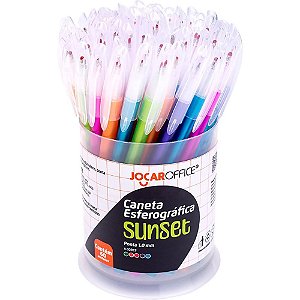 Caneta Esferográfica Jocar Sunset 1.0MM 5 Cores - Display com 60 Unidades