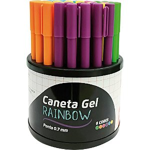 Caneta GEL Rainbow 0.7MM 6 Cores DP com 50 Unidades