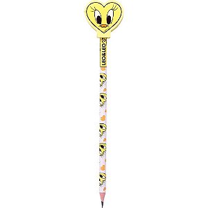 Lápis Preto Decorado Looney Tunes com Borracha - 4 Modelos - Pote com 30 Unidades
