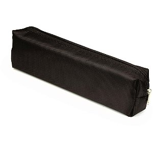 Estojo Tecido Quadrado Pequeno com 1 Zíper Preto